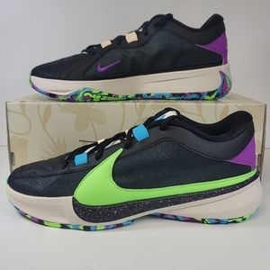 Mens sizeNike Zoom Freak 5 Low Made In Sepolia Basketball Shoes Black Green Mens